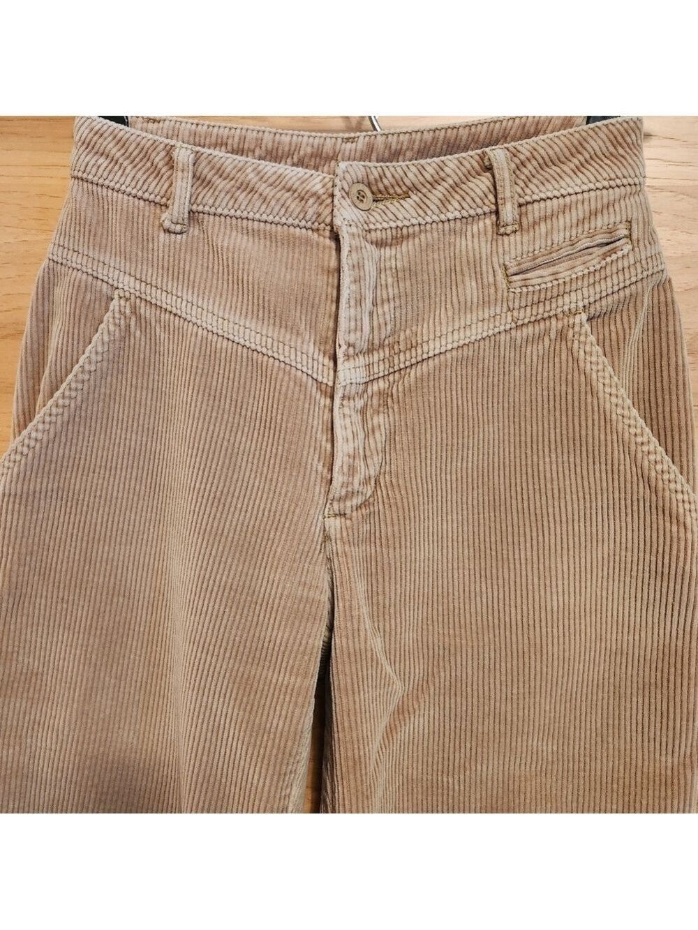 WOMEN'S VINTAGE JAG WIDE WALE TAN CORDUROY STRAIGHT LEG PANTS SIZE 2/4 EUC - Picture 2 of 8